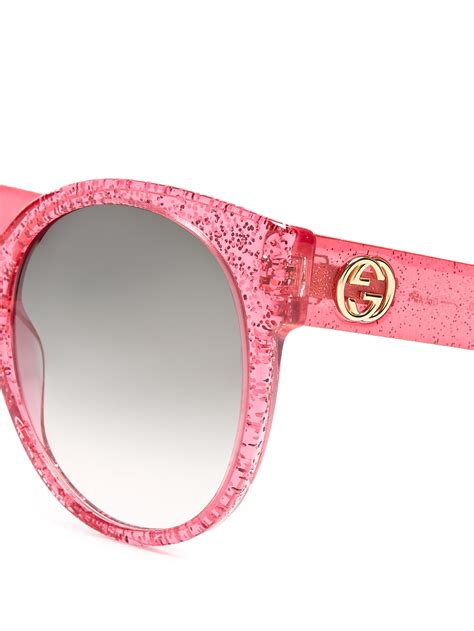 light pink see through gucci glasses frame|gucci pink glitter sunglasses.